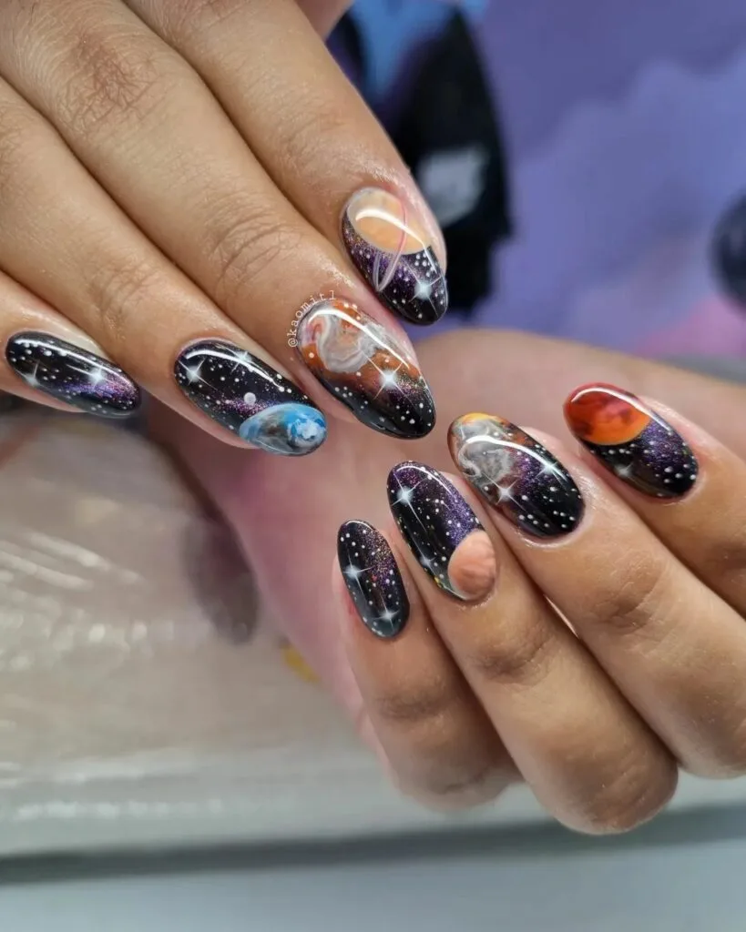 Galaxy nails Design